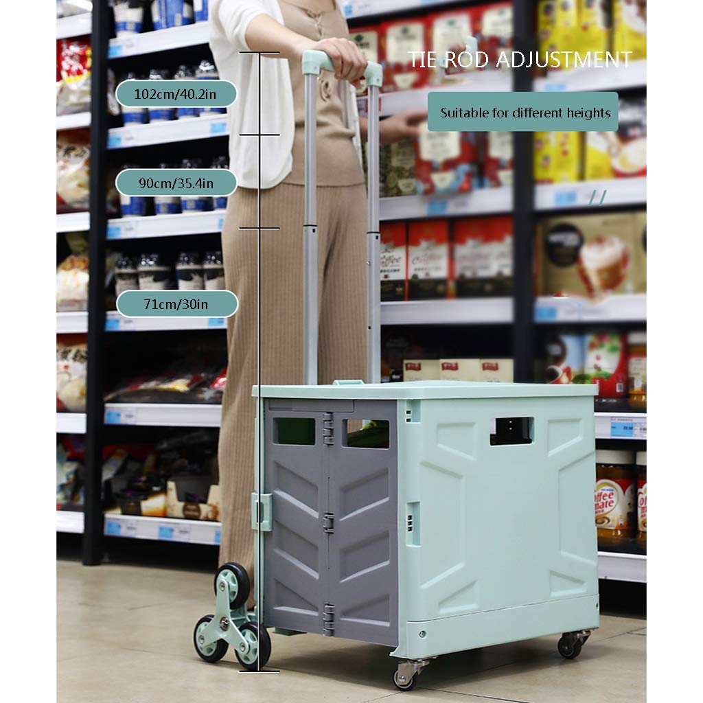 Cage d'escalier à roulettes à roulettes - Chariot Pliant Mobile avec poignée télescopique, bac à roulettes Pliable pour Enseignant