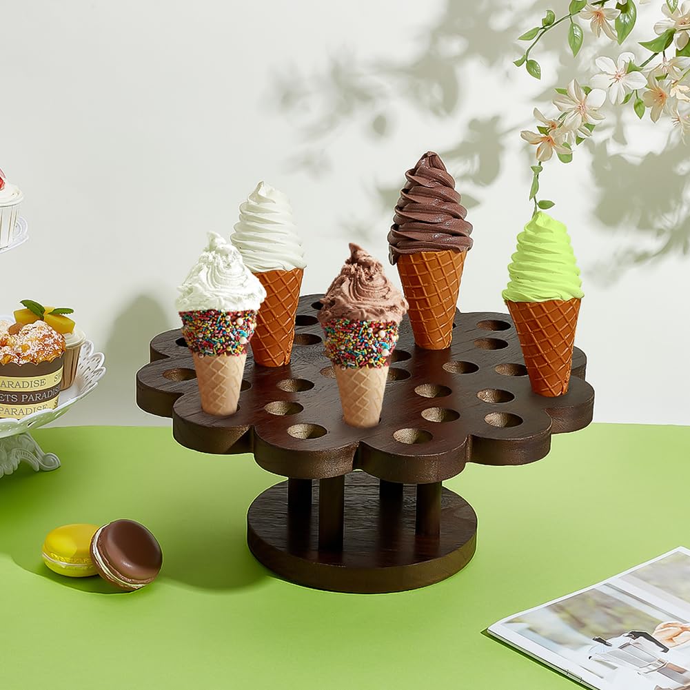 PH PandaHall Holzständer Für Eistüten & Sushi – 36-Loch Displayhalter, Vielseitig Für Party & Catering