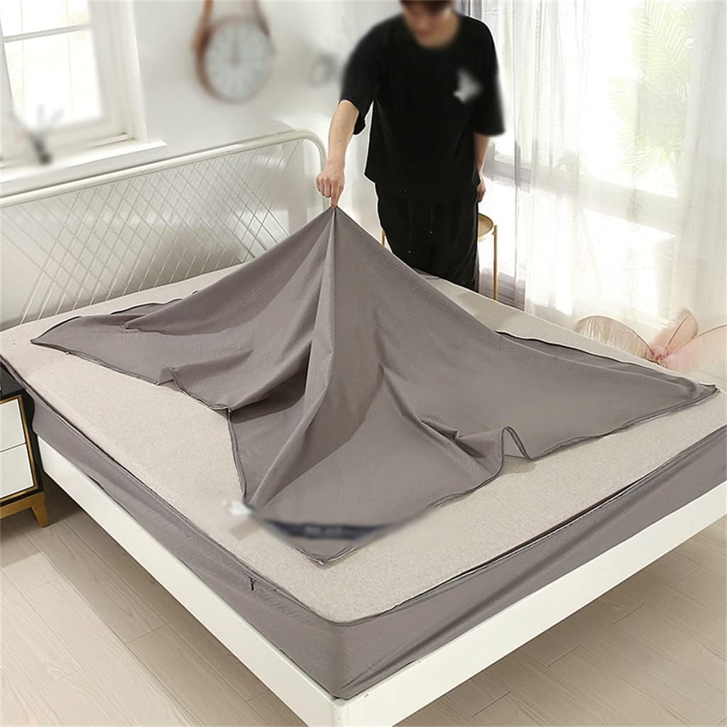 Bed Hat Single-Piece Bed Cover Latex Mattress Protection Bed Cover Zipper Bed Hat Pillowcase Three-Piece Set (Color : D, Size : 180 * 200CM)
