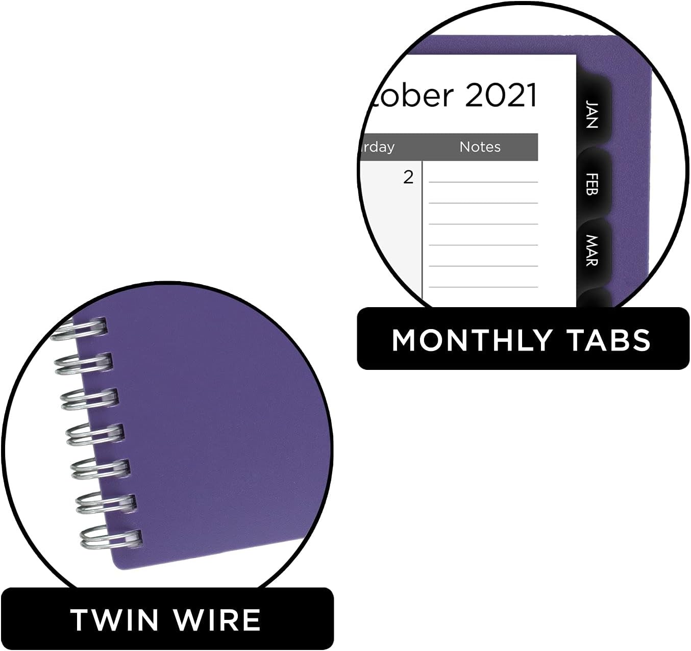 2022 Weekly & Monthly Planner by Mead, 5-1/2" x 8-1/2", Small, Basic, Purple (CRW42059)