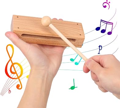 2 Set Solid Wood Rhythm Block with Mallet