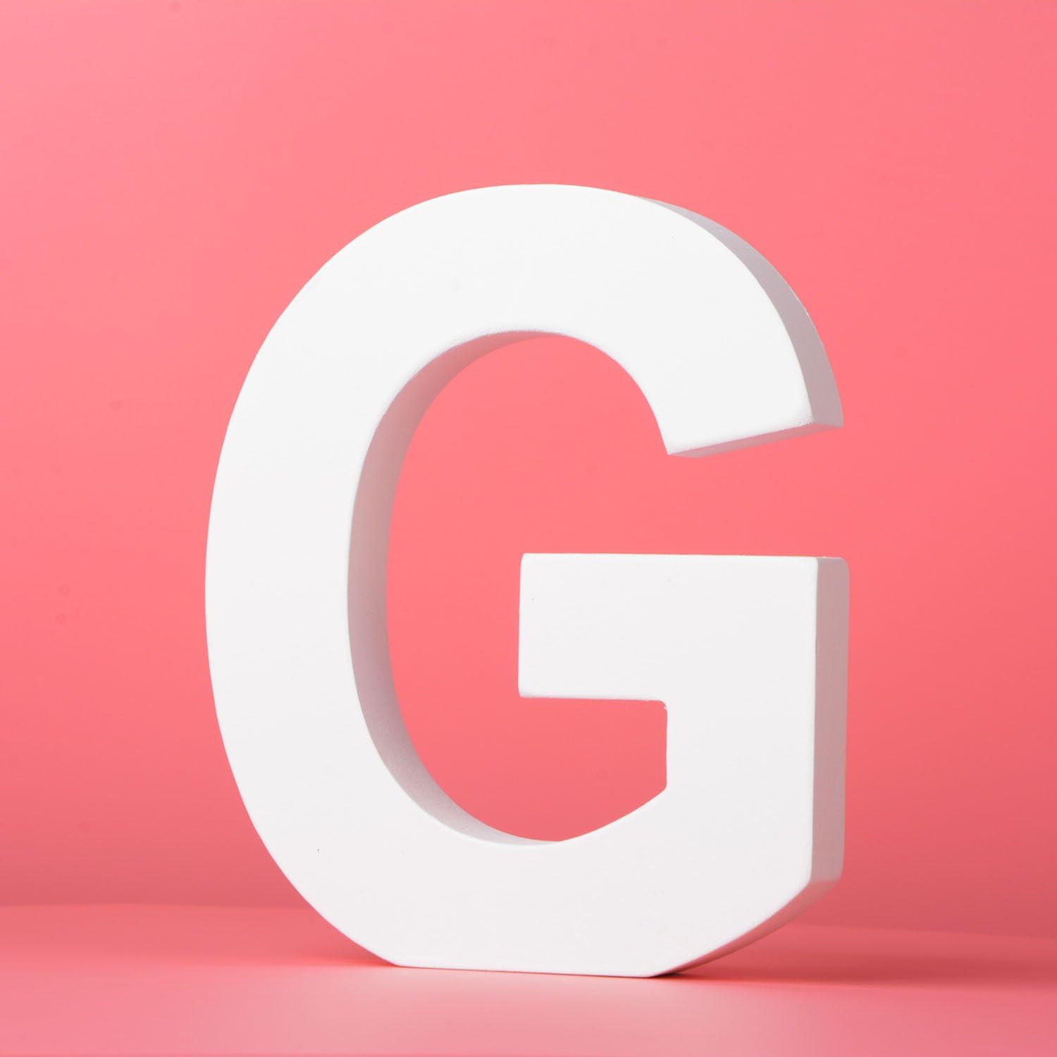 Large Wall Letters Wooden Hanging "A-Z"- White Decorative Wall Letter for Children's Nursery Baby's Room, Baby Name and Girls Bedroom Décor (G)