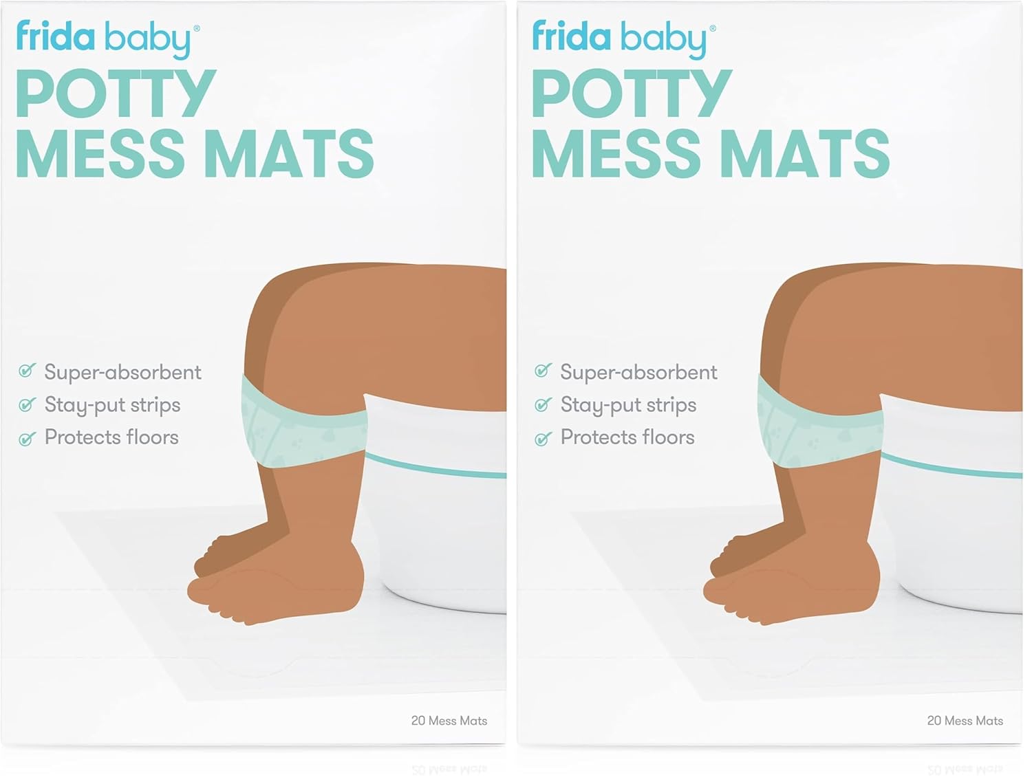 Frida Baby Potty Mess Mats | Disposable, Super-Absorbent Floor Pads for Easy Cleanup (Pack of 2)