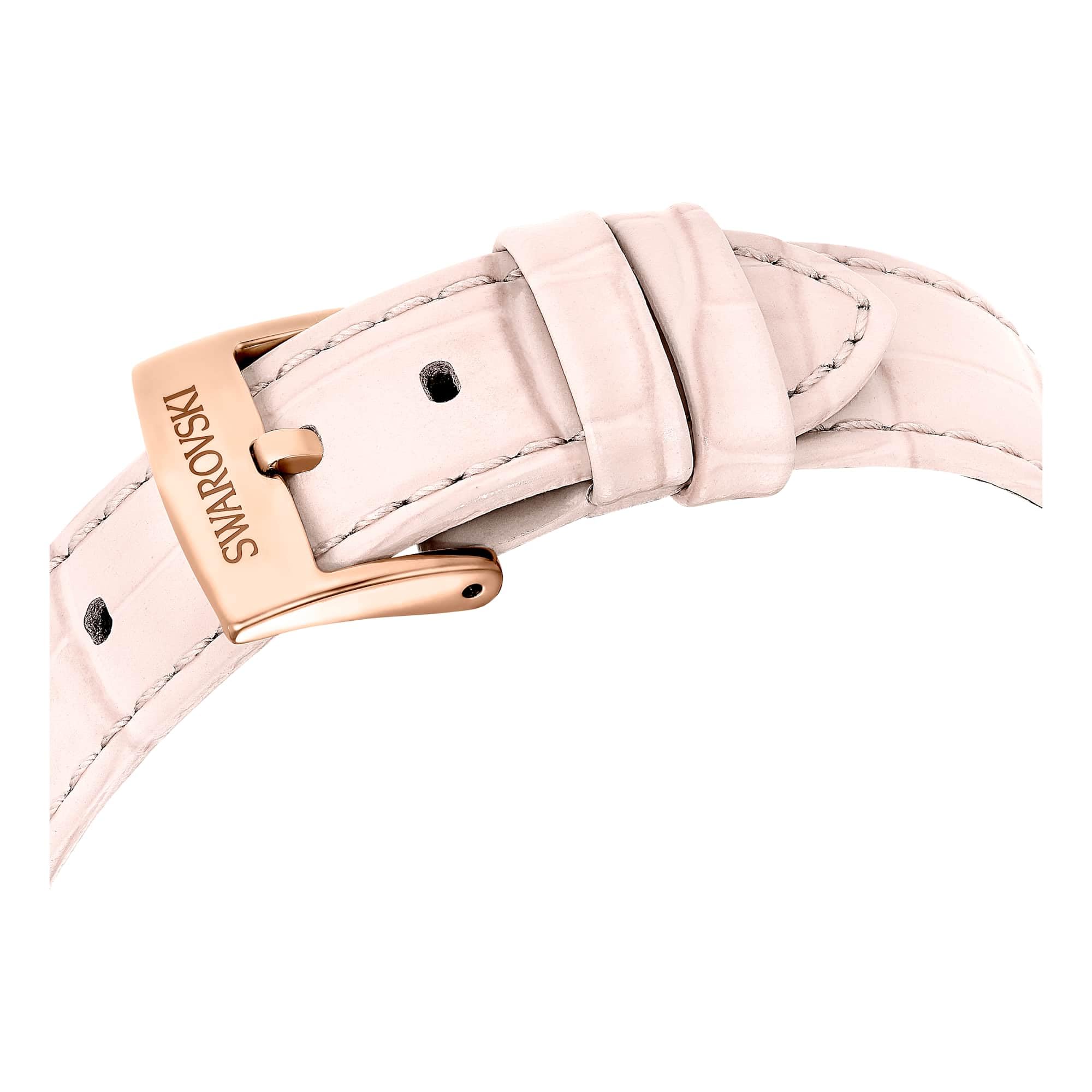Swarovski Matrix Colección Reloj cronógrafo, Swiss Made, Correa de Piel, Acabado Tono Oro Rosa