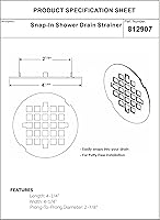 Vista 6 de Artiwell 4-1/4” OD Snap-in Shower Drain Cover, Round Shower Drain Strainer Grid, Replacement Cover, Designed for Long-Lasting(Chrome Plated)