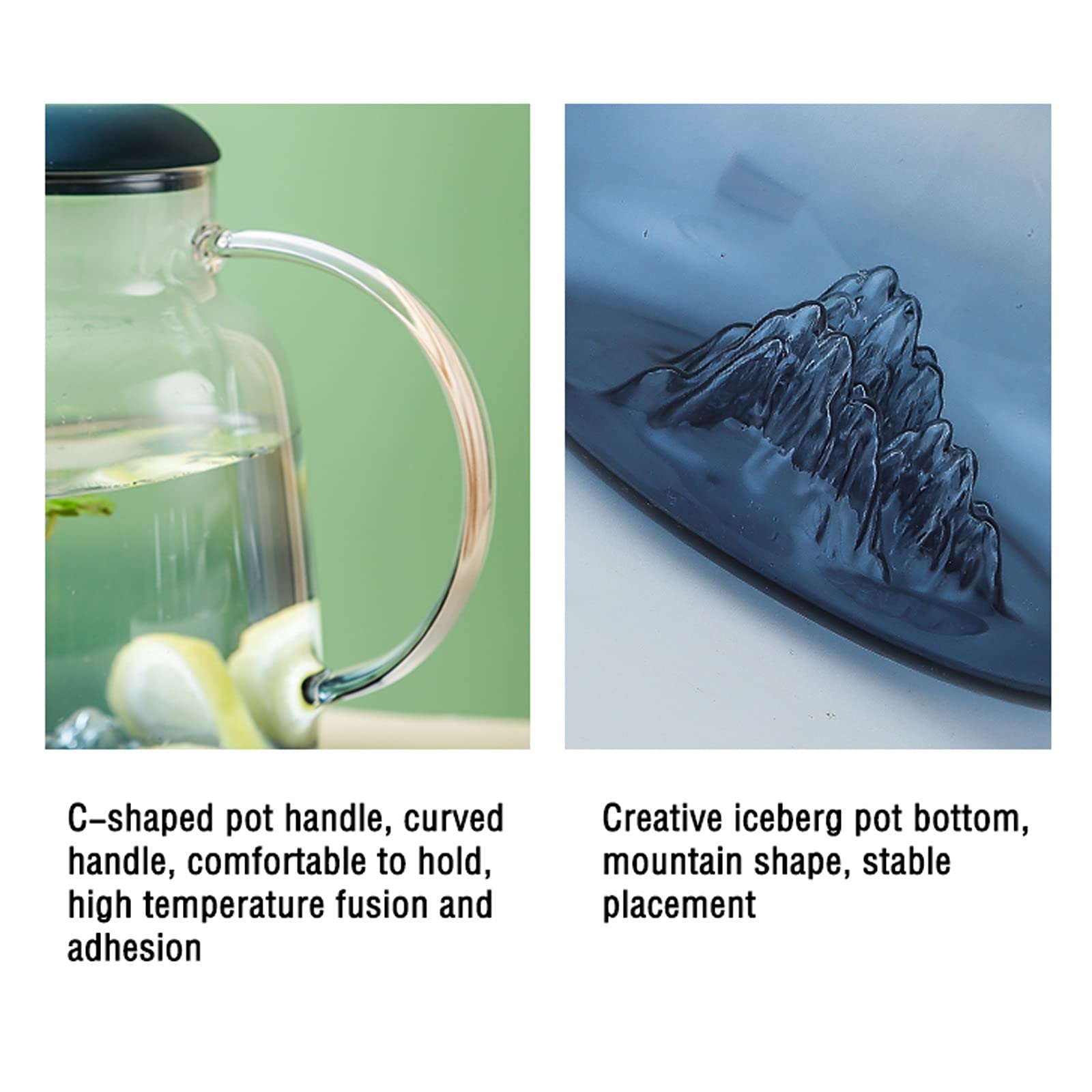 手作りガラスピッチャー 透明と緑のグラデーション 手作りガラス