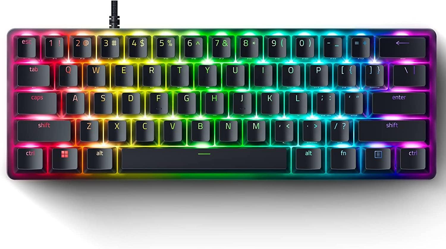 Huntsman Mini Clicky Optical Purple Switch USB-C Gaming Keyboard I RGB Customizable backlighting - RZ03-03390100-R3M1 (Black)