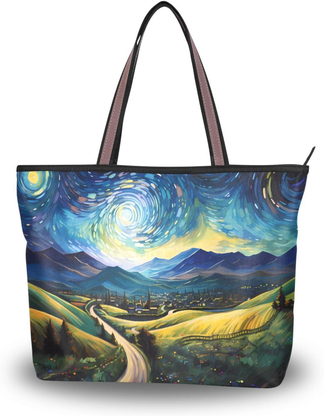 ALAZA Landscape Starry Night Women Tote Bag Handbag Large Capacity Shoulder Bags M