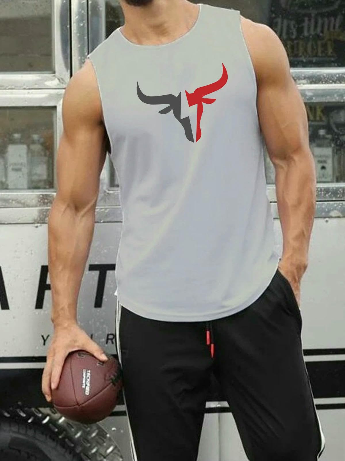 kamizelka fitness męska bez rękawów podkoszulek koszulka męska siateczkowa oddychająca topy sportowo-szary-XL