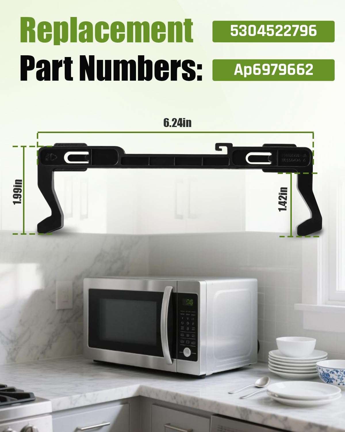 5304522796 Microwave Door Latch Fit for Electrolux for Frigidaire for Electrolux for Kelvinator for Westinghouse for Kenmore and More Replace Ap6979662