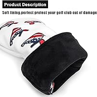 Vista 5 de Cubiertas para cabeza de golf, cubierta para driver, cubierta para madera 3, cubiertas para cabeza de híbrido, bordado, bandera estadounidense