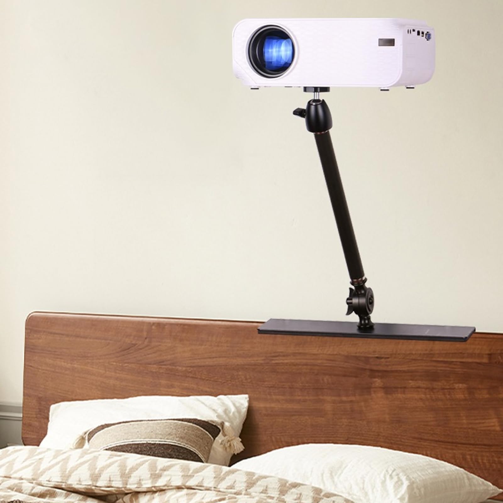 Support de projecteur sans perçage pour lit et canapé - Longueur réglable de 33 à 45 cm - Support mural en métal avec réglage multi-angles pour projecteur compatible avec Z6X
