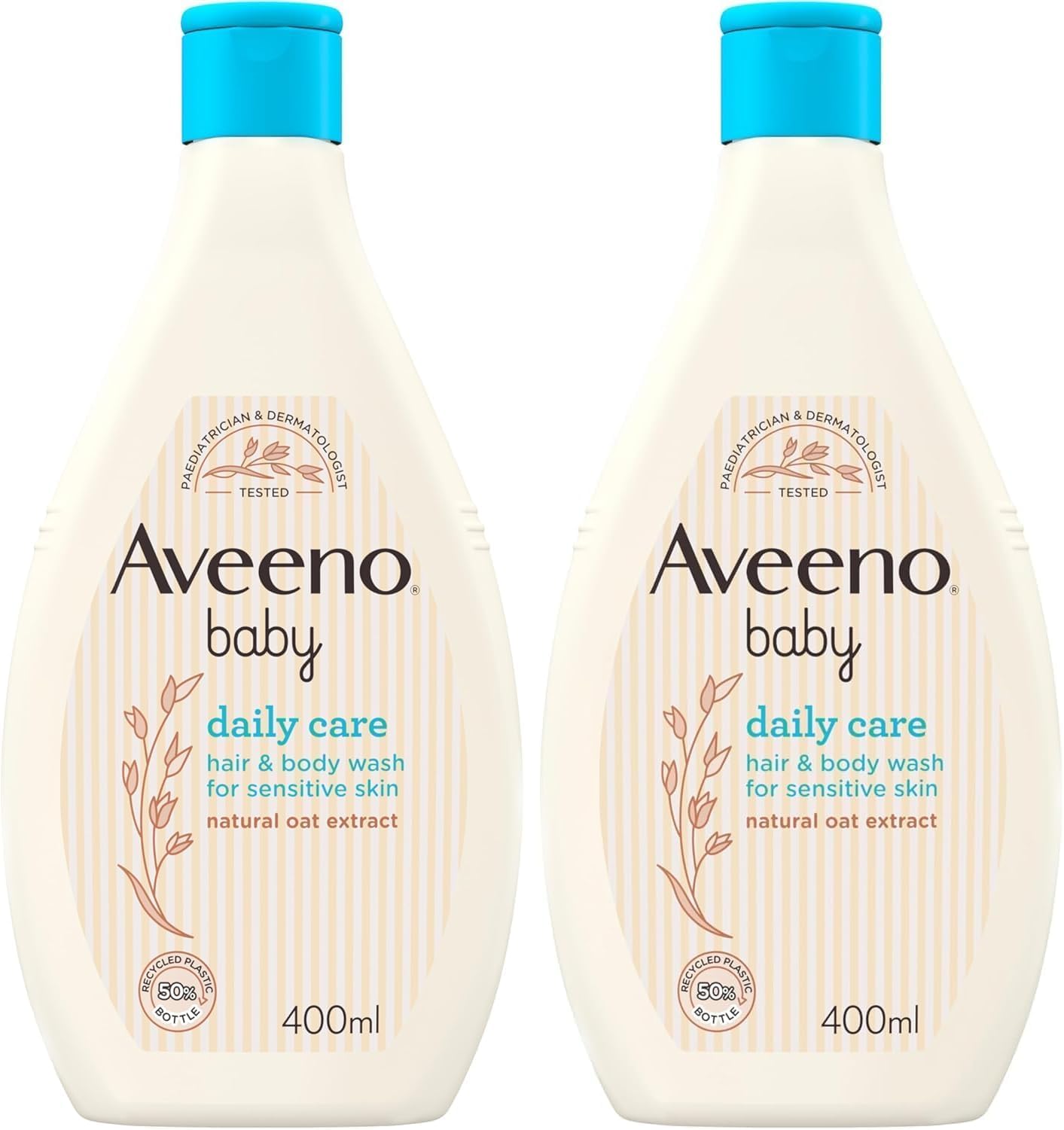 Daily Care Hair and Body Wash (2 x 400 ml), Tear-Free Baby Wash with Gentle Fragrance with Collodial Oatmeal, Gently Cleanses and Leaves Skin Feeling Moisturised, For Sensitive Skin