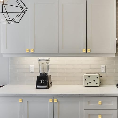 Miniatura 10 de Amerdeco Paquete de 10 pomos de gabinete de cocina de 1-14 pulgadas, pomos de cajón, pomos cromados pulidos para cajones de tocador, perillas y