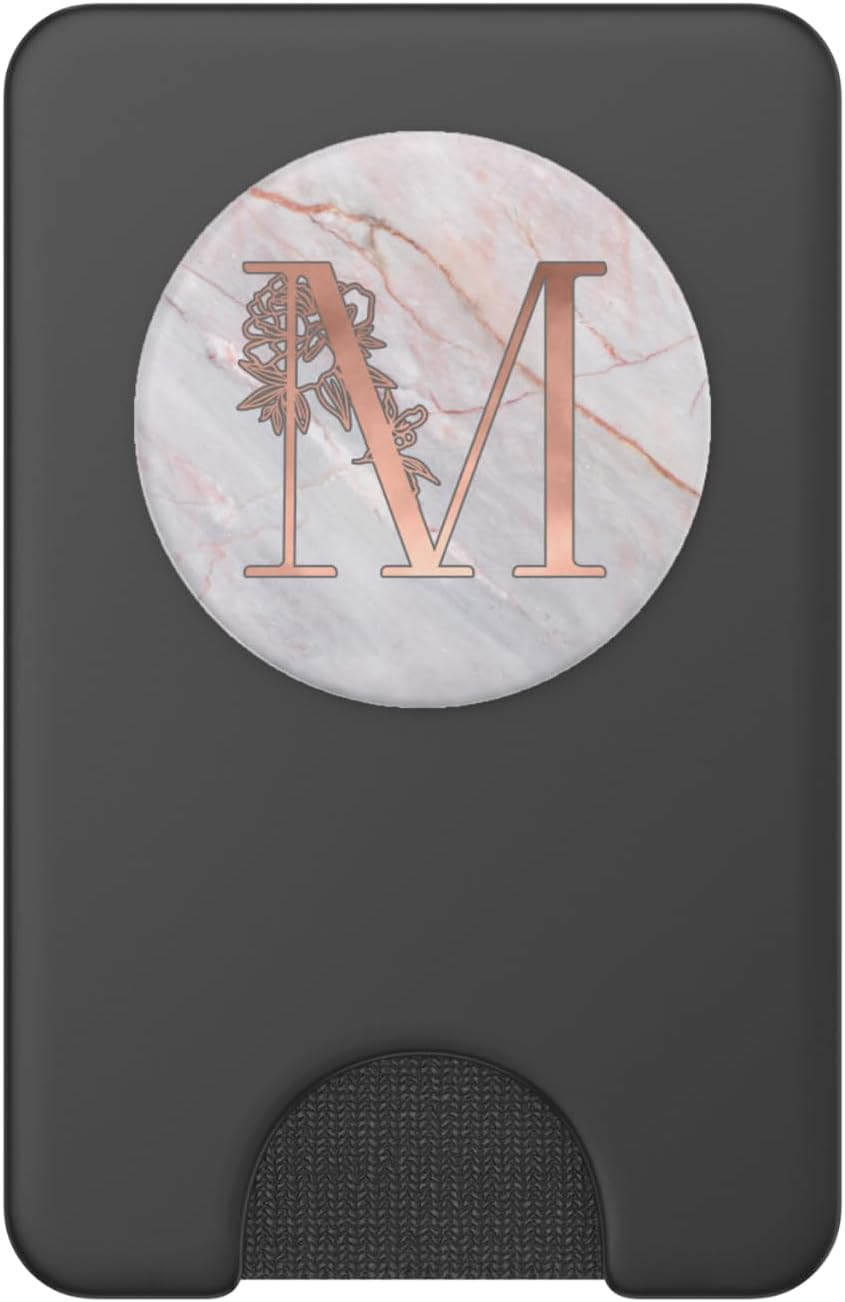 Rose Pink Letter M First Initial Monogram AAN118 PopSockets PopGrip: Swappable Grip for Phones & Tablets PopSockets PopWallet for MagSafe