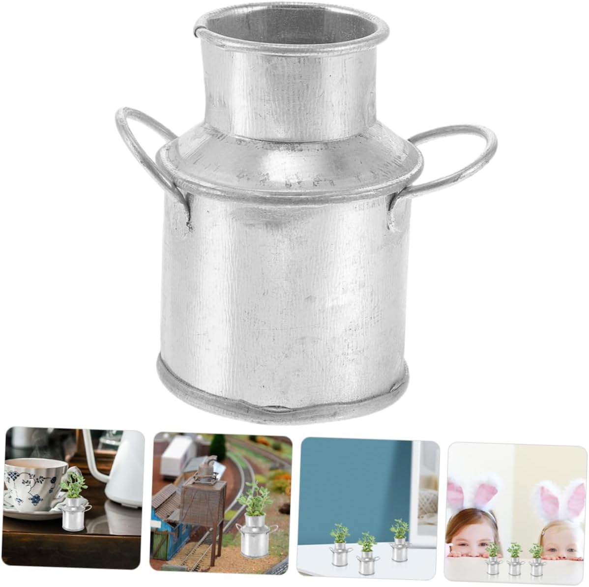 Zerodeko Xmas Mini Metal Buckets 6pcs Iron Small Flower Pot Decoration
