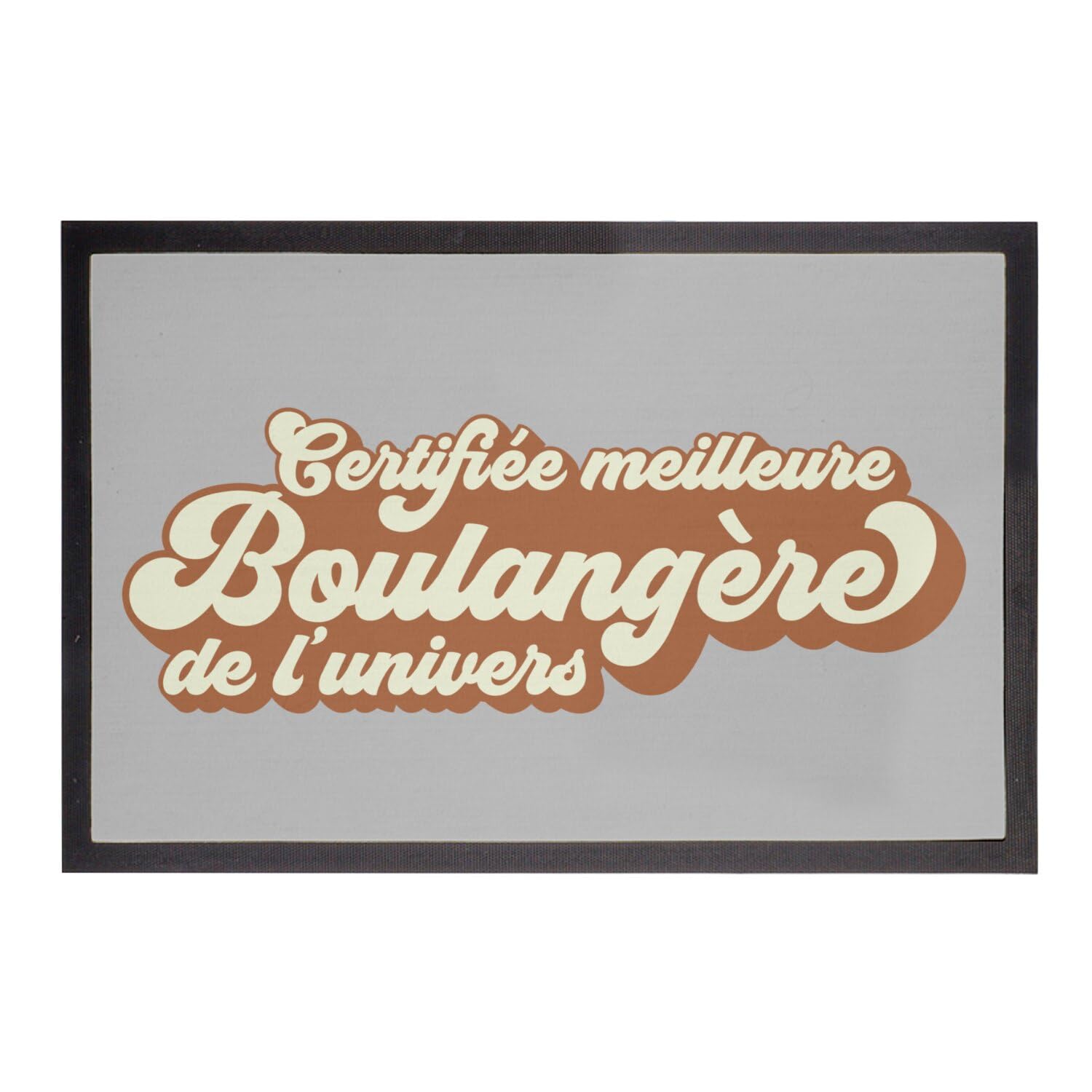Paillasson meilleure boulangère de l'univers, le tapis gris 75x50cm