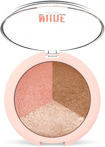 Golden Rose Nude Look Baked Trio Face Powder - Fırınlanmış 3'lü Allık, Bronzer ve Aydınlatıcı Paleti