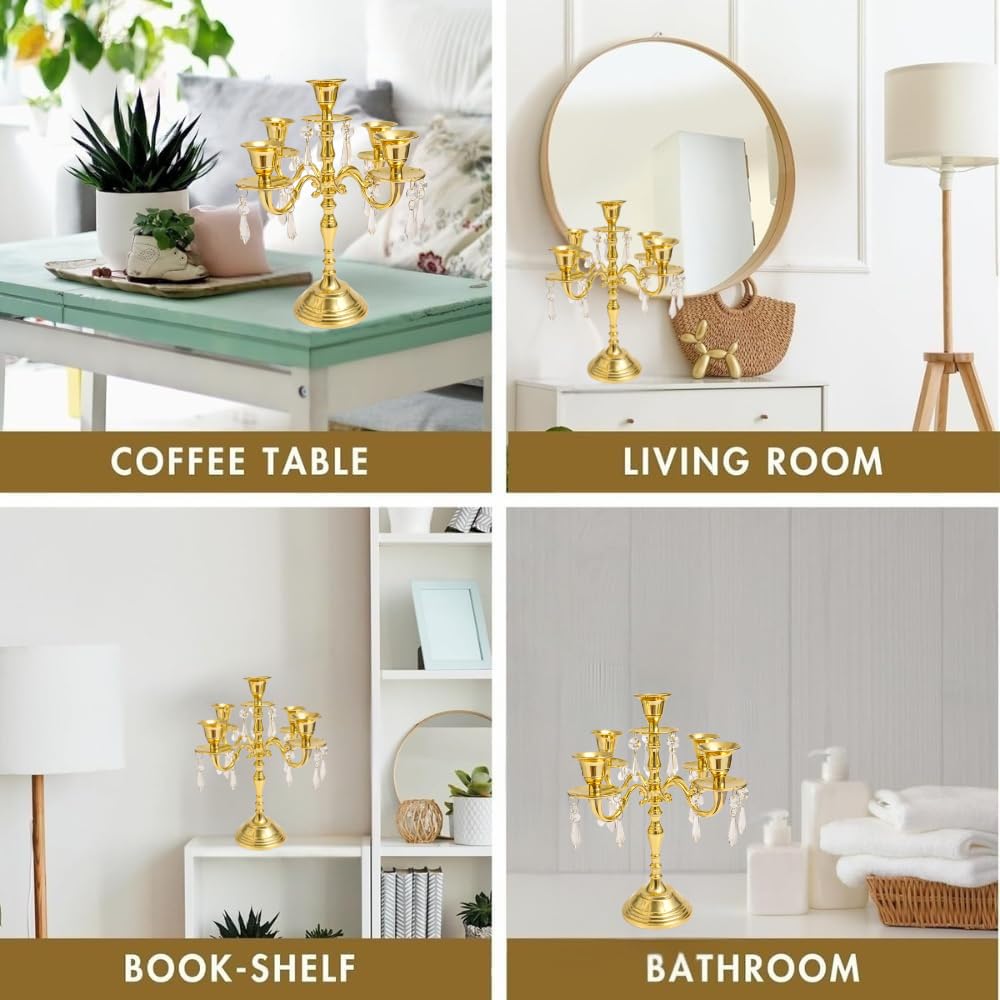Golden Aluminum Candle Stand - Luxury Centerpiece -6 Golden Aluminum Candle Stand - Luxury Centerpiece -6