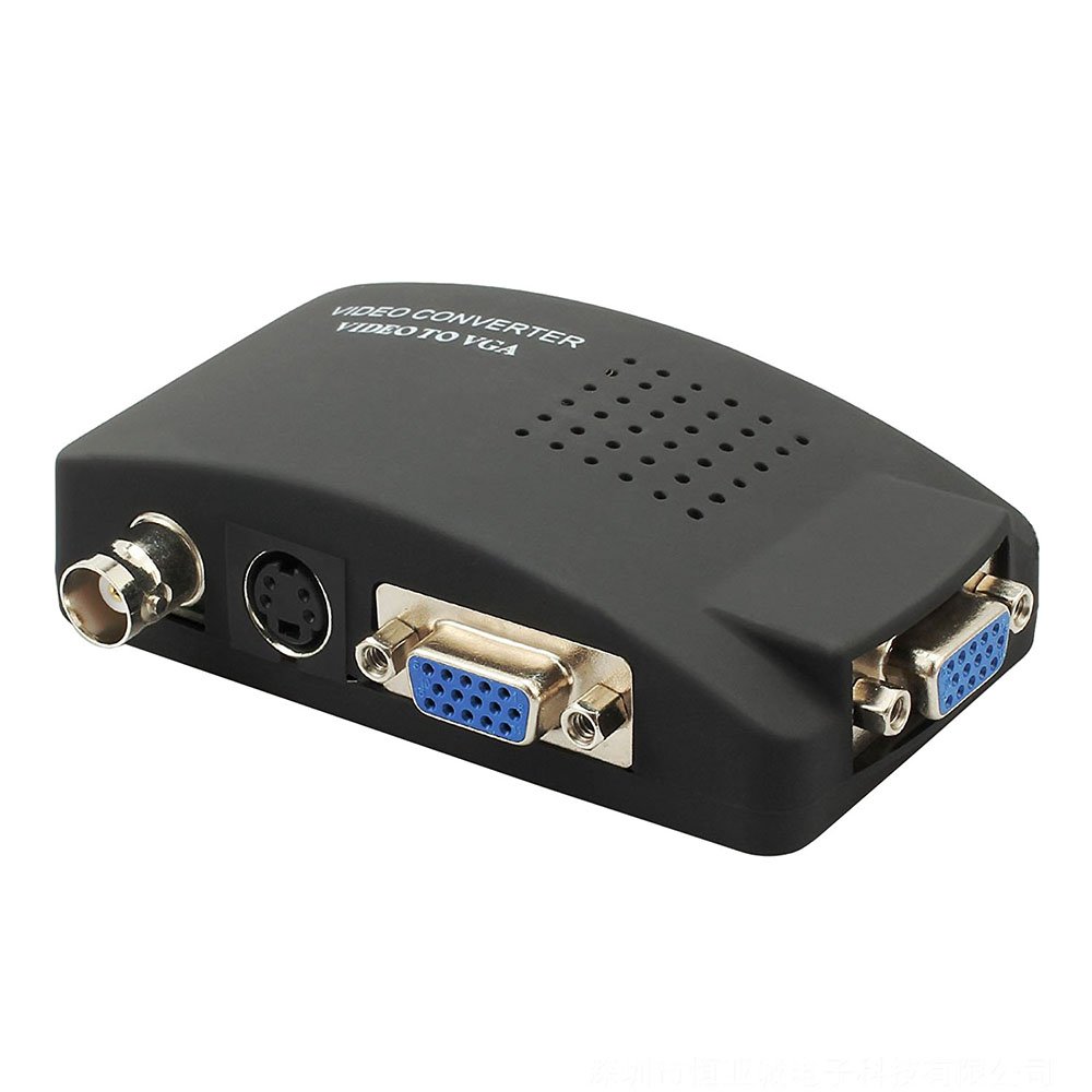 Usee BNC S-Video VGA to VGA Converter CCTV Camera PC to TV VGA Input to VGA Output Laptop Computer Monitor Converter Adapter for DVR DVD Player Support PAL NTS