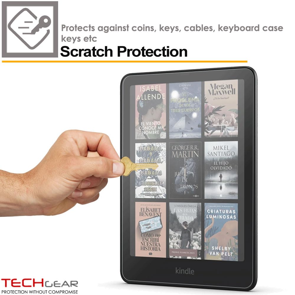 TECHGEAR 2-pak ochraniaczy ekranu do 17.8 cm Amazon Kindle Paperwhite/Signature/Paperwhite Kids/Kindle Colorsoft (wydanie 2024 / 12. generacji) CLEAR pełna osłona ekranu wyświetlacza LCD