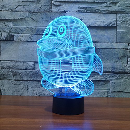 Preisvergleich Produktbild FZAI Pinguin 3D Optische Täuschung Lampe LED Nachtlicht Stimmungslicht 7 Farbwechsel Berührungsschalter mit USB Kabel Schreibtisch Tischlampe für Kinder Schlafzimmer Dekoration