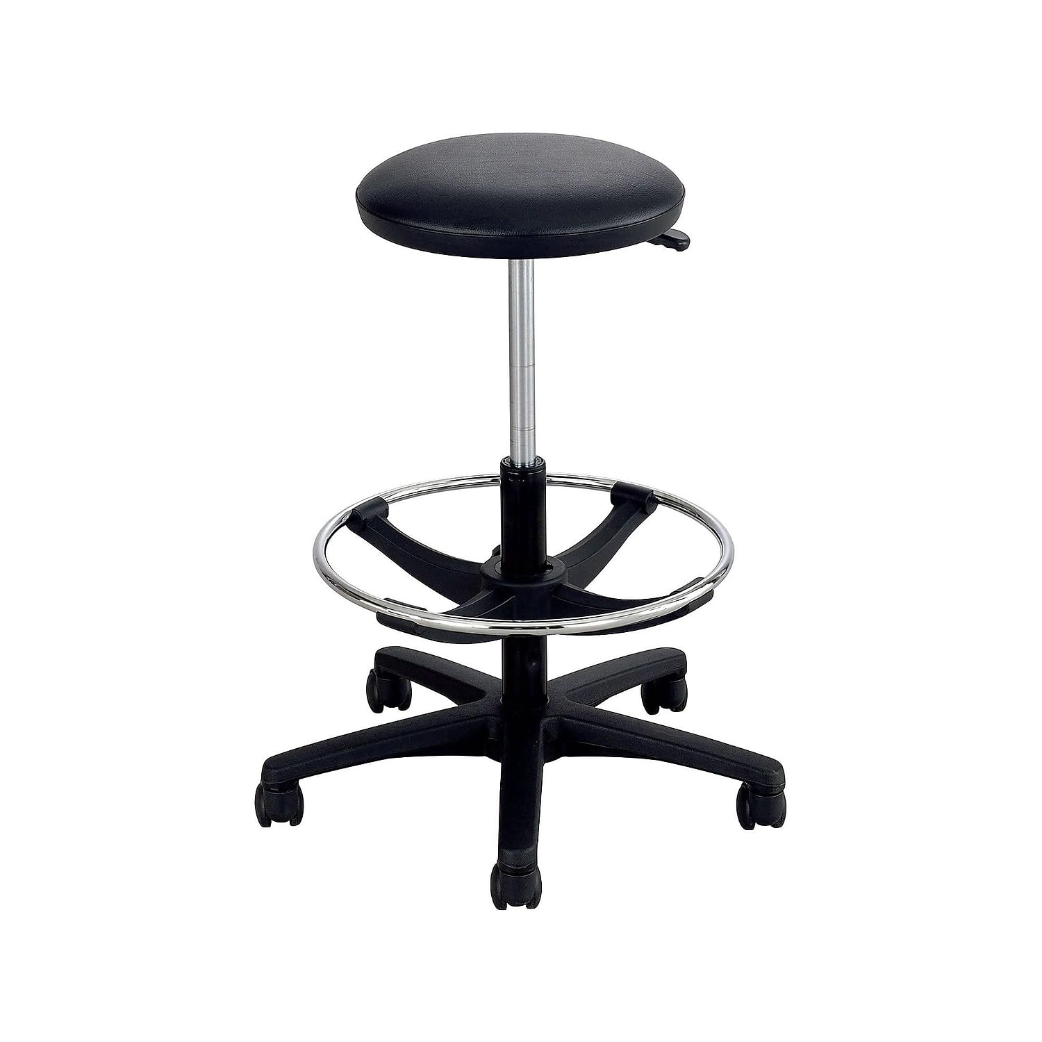 Safco 3436BL Taburete de laboratorio de altura extendida, color negro