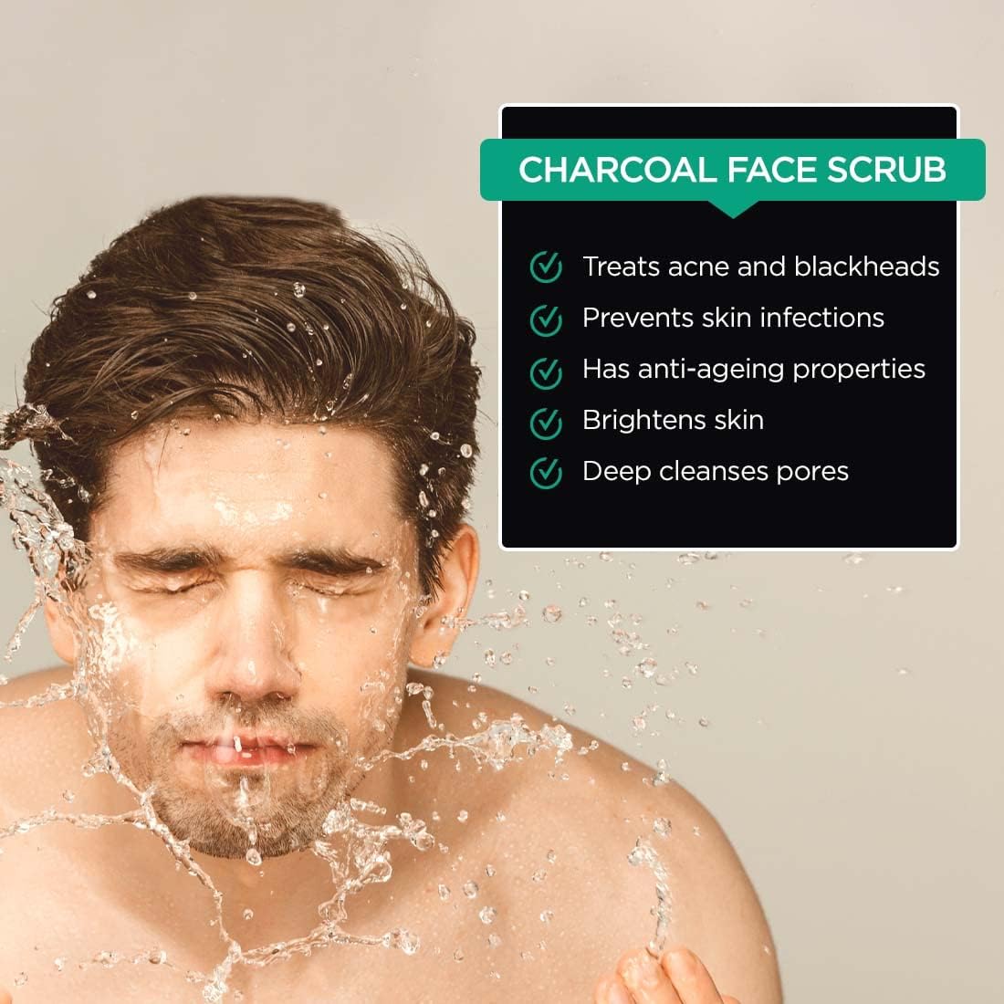 The Man Company Charcoal Tan Removal Face Scrub for Glowing Skin Anti Acne - Image 5