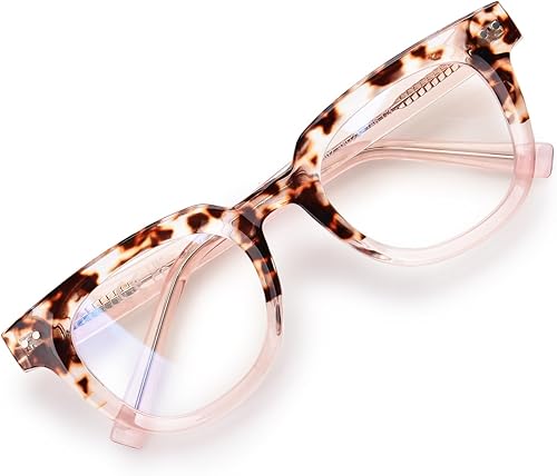 OPTOFENDY Lentes de gran tamaño con bloqueo de luz azul para mujer, antifatiga ocular y protección UV, anteojos cuadrados para computadora