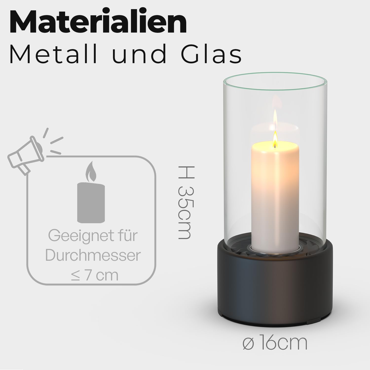 Tischkamin Indoor windlichter Wendelflamme Windlicht Edelstahl Windlichtsäule Outdoor Round Tischfeuer für Garten, Terrasse, Balkon, Wohnzimmer, Schlafzimmer für Tolles Ambiente-Feuer