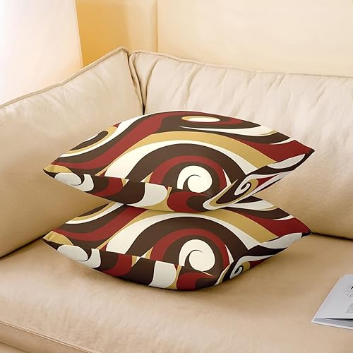 Miniatura 9 de Funda de almohada con círculos azules y grises, acuarela moderna con líneas geométricas y espirales, funda de almohada para adolescentes y adultos,