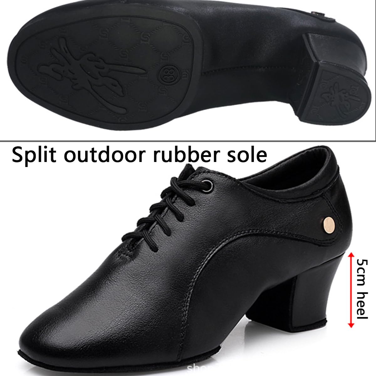 Zapatos de Baile Latino para Mujer Ligero Flexible Cerrados Zapatos de Moderno salón Salsa Chacha Tango 5cm Tacón