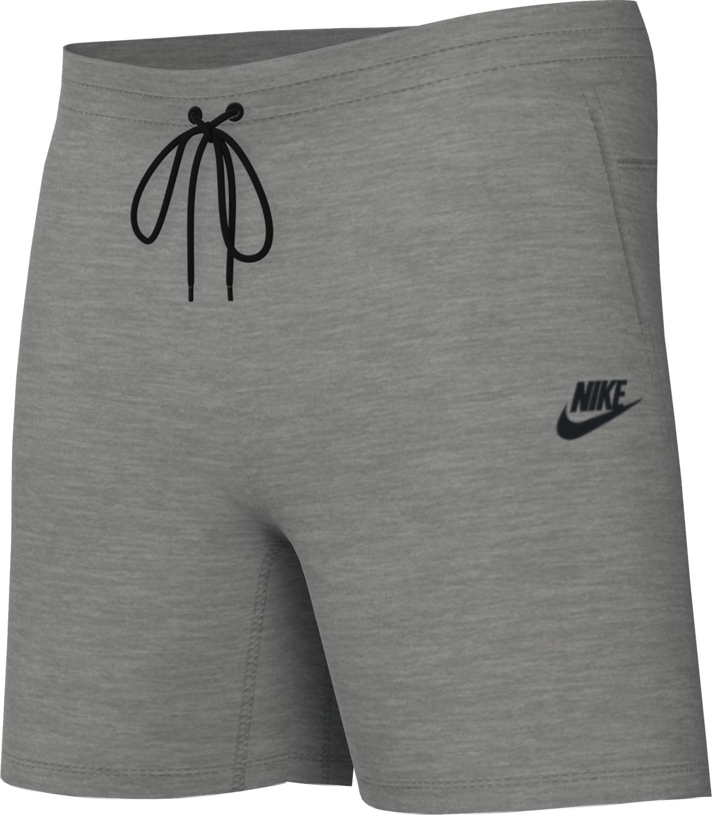 NIKE FD3289-063 B NSW TECH FLC Short Shorts Boy's DK Grey Heather/Black/Black Size XS