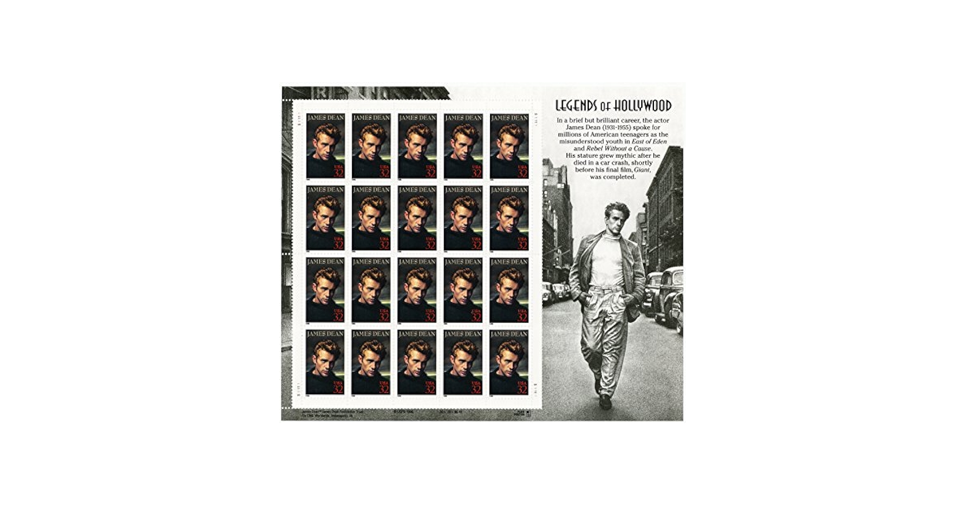 Amazon.com: USPS James Dean Legends of Hollywood (Sheet of