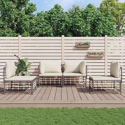 Xichuzi Juego de Muebles de jardín 4 pzas y Cojines ratán PE Antracita, Muebles Jardin Exterior, Conjunto Jardin Exterior, Set De Jardin Exterior, Muebles Terrazas 3186712