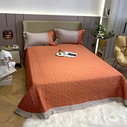 Quul 1000Tc Egyptian Cotton Bedding Set Double Color Bed Linens Flat Sheet Set Bedspread Queen/King Size Bed Cover 4Pcs (Color : D, Size : King Size 4Pcs) #TOP4