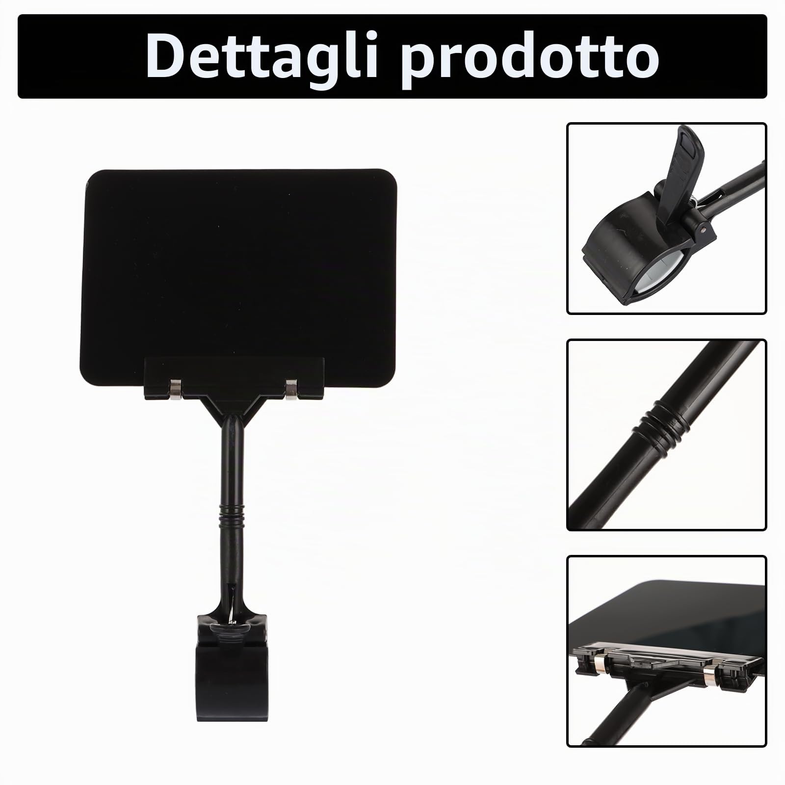 CYEER 10 Cartellini Prezzi, 10 X 15 CM(Formato A6), Porta Etichette Portaprezzi Segnaprezzi Per Alimenti Con Morsetto, Etichette con Clip Scrivibili, Ideali per Supermercati, Magasini e Ristoranti