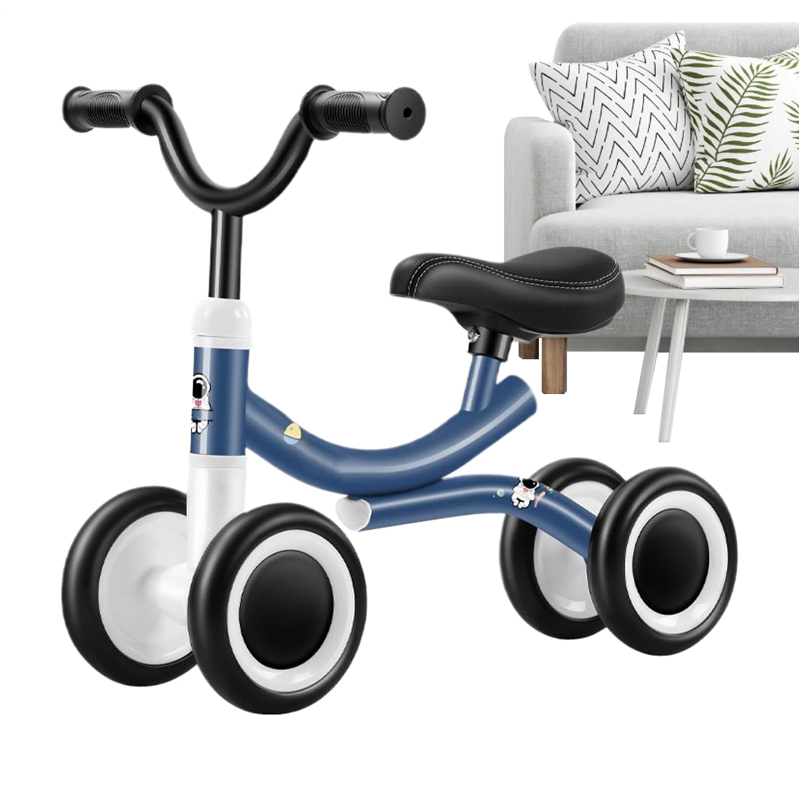 Bicicletta Senza Pedali per Bambini Bicicletta Regolabile 4 Ruote per | Accessorio di Equitazione Comodo per Bambini 1-3 Anni