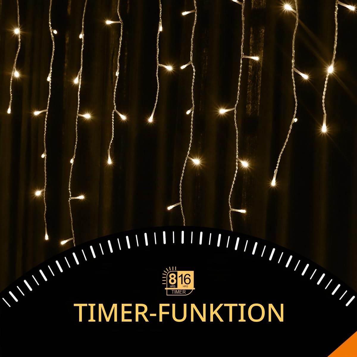 ANSIO® Lichterkette Außen Eisregen 26m 760 LED Eiszapfen Lichterkette Außen Lichtketten Strom Für Weihnachten, Balkon, Weihnachtsdekoration | Warmweiß Weihnachtsbeleuchtung | Klar Kabel