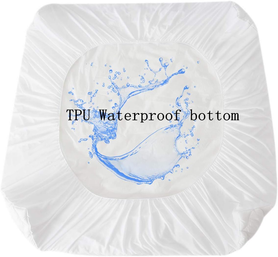 Mattress Pad Cover Full Size - Breathable Soft Fluffy with Waterproof Bottom Layer - Pillow Top Cotton Top Down Alternative Filling Cooling Mattress Topper