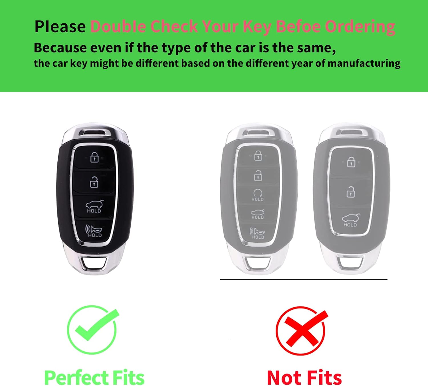 for Hyundai Key Fob Cover,Soft TPU 360 Degree Protection for 2019 2020 2021 2022 Hyundai - Image 2