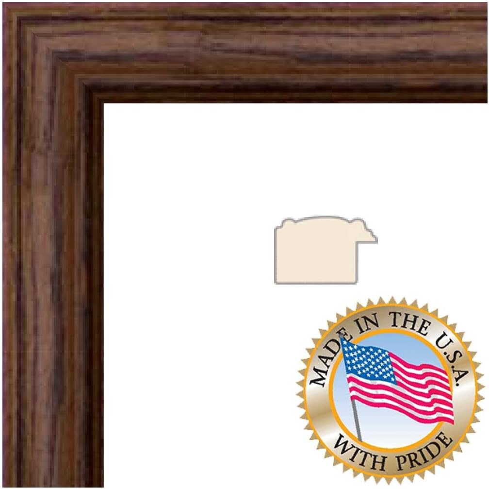 ArtToFrames 6x9 Inch Brown Picture Frame, This 1.25 Inch Custom Wood Poster Frame is Walnut - Comes with Foam Backing 3/16 inch and Regular Glass (FBPL0066-59504-YWAL-6x9)
