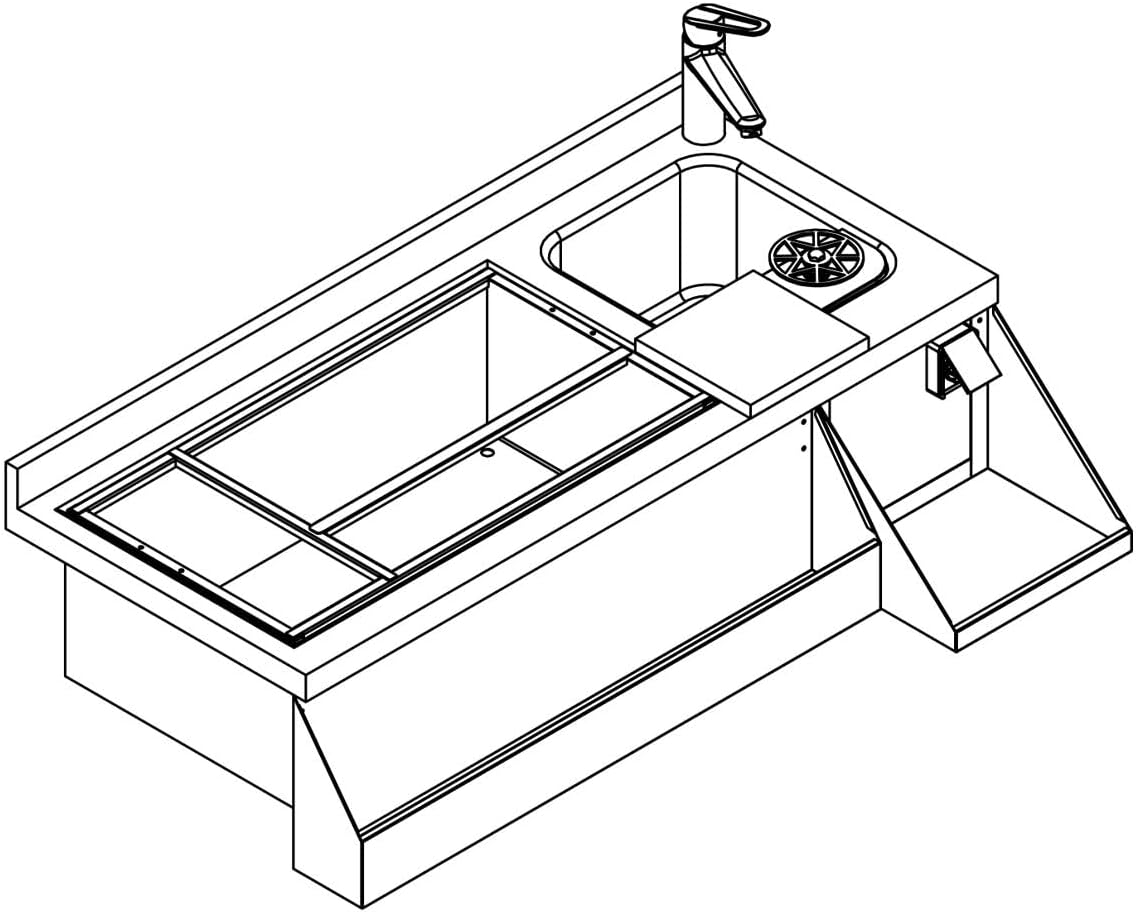 Line drawing top view of the GGM Gastro BGKF150