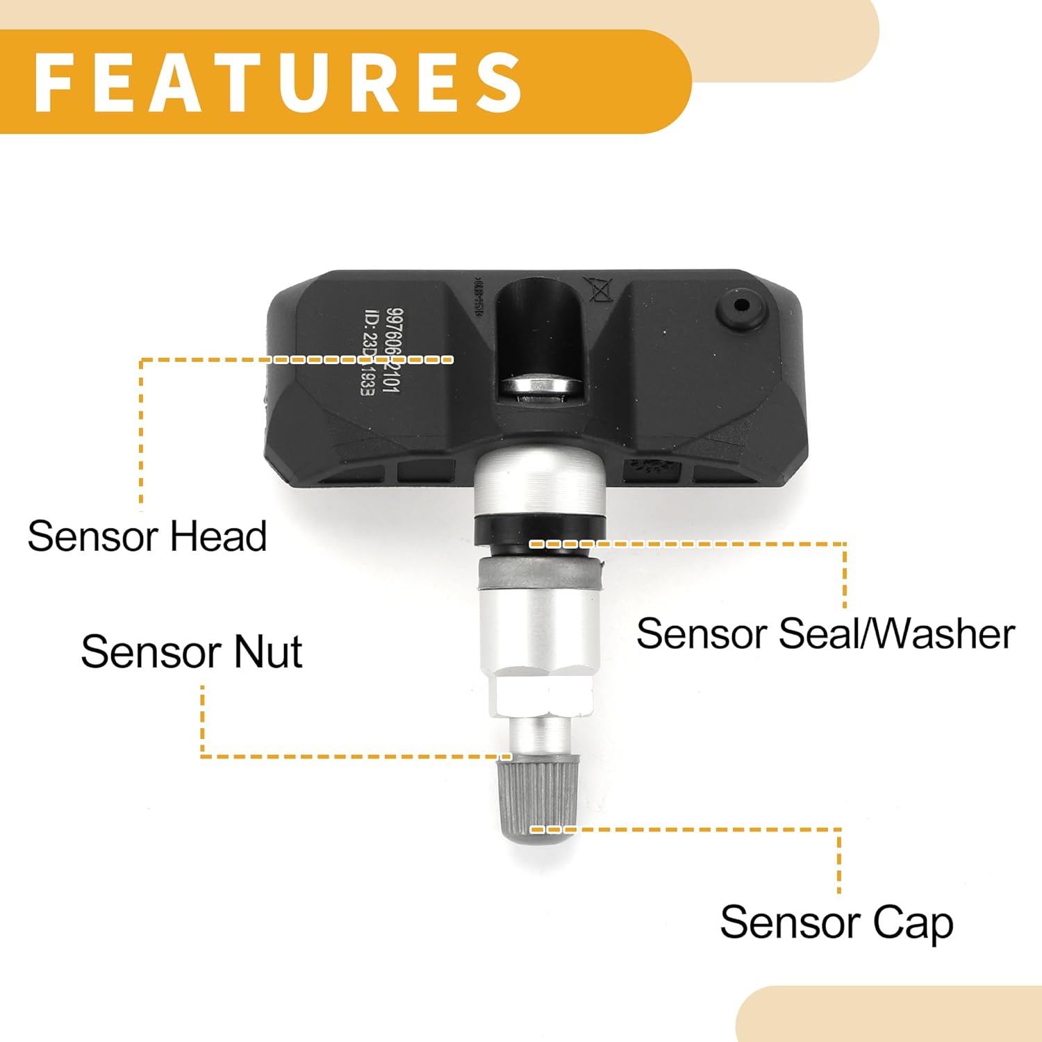 4Pcs Tire Pressure Sensor No.99760602101 Tire Pressure Monitoring Sensor for Porsche Cayenne 2011-2014