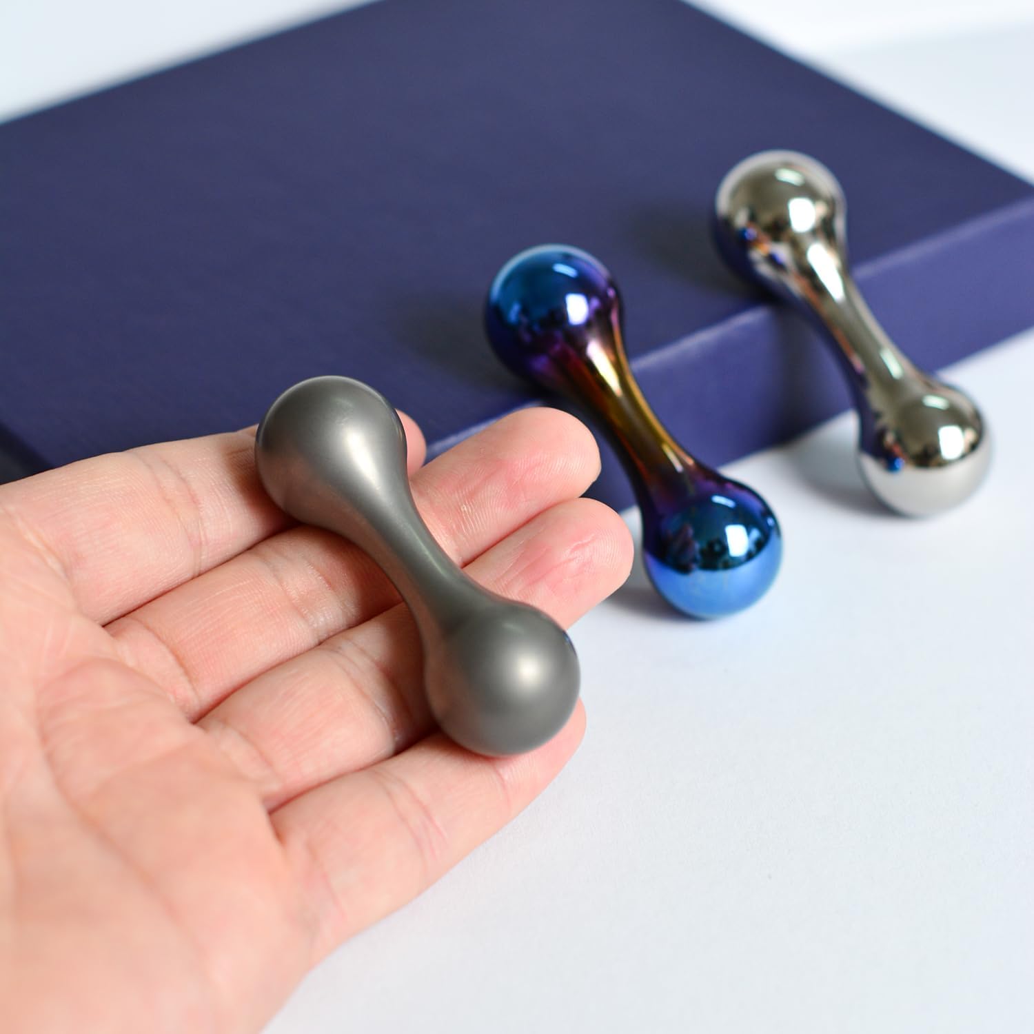 Titanium Knucklebone Fidget Toy – Grade 5 Titanium EDC Roller for Stress Relief, Focus & Anxiety Relief, CNC Machined Minimalist Fidget Stick for Everyday Carry (Ti-6Al-4V) (Sand-Blasting)