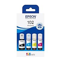 Epson 102 CMJN BOUTEILLE ECOTANK EcoTank 4-colour Multipack, Inchiostri originali dye e a pigmenti a 4 colori, Nero, L