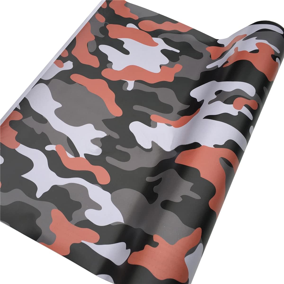 Queenbox 15.7x59.8in PVC Self-Adhesive Camo Car Protective Film Wrap Sticker Vinyl Film, Orange