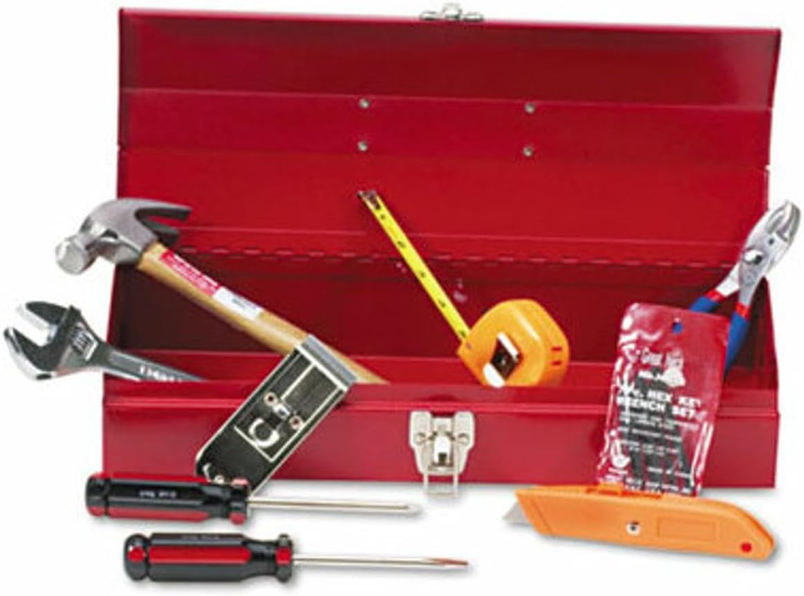 Great Neck CTB9 16-Piece Tool Set with Case, Complete Office and Home Essentials Toolbox, Includes Durable Corrosion-Resistant Steel Storage Box