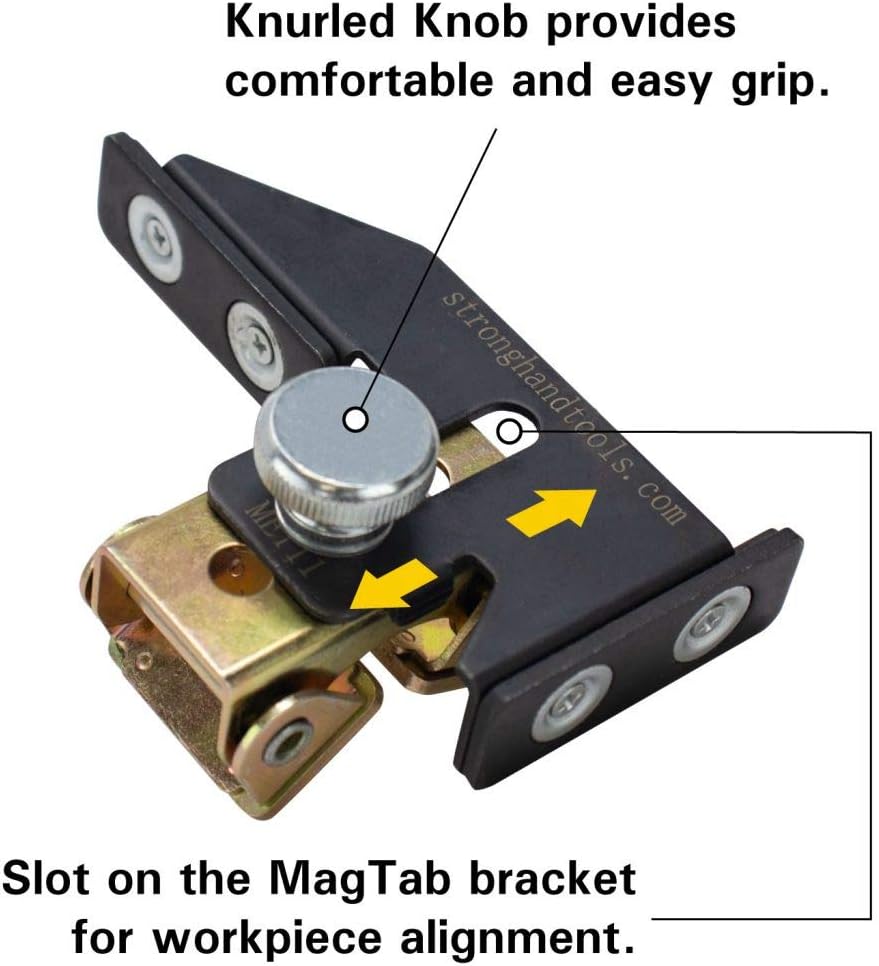 Strong Hand Tools, MagTab 2.0, Adjustable Magnetic Tab Holder, 6 x Replaceable Magnets, Knurled Knob, Slotted Bracket, Adjustable Magnetic V-Pad Base, Magnetic Tack Welding Tool, MET11
