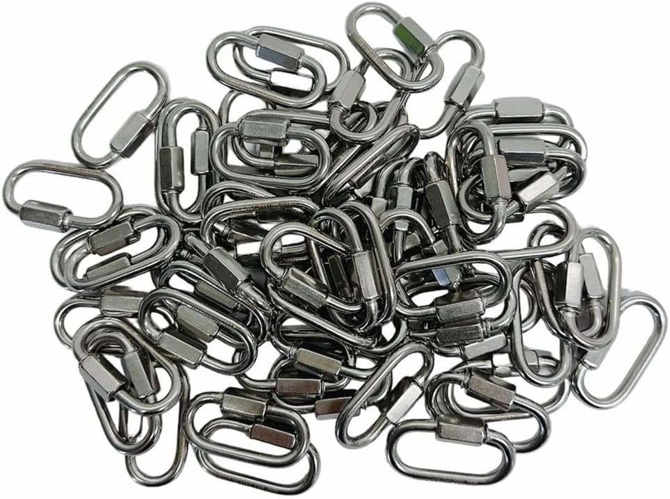 50 Pcs Marine Boat T316 Stainless Steel 3/16" Quick Link Shackle 400 Lbs WLL